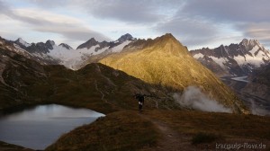 Morgens 6:45 in der Schweiz: Aufstieg zur Trübtenseelücke